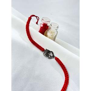 925 <b>Silver</b> Rakhi with Handmade Mahakal Trishul Religious Diamond Jewelry with Rhodium Plated Charm Pendants - Product Image 3