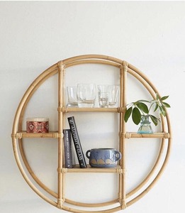 Wholesale Bamboo Rattan Wall <b>Shelf</b> <b>Rack</b> <b>Kitchen</b> Home Decor Storage Holder - Product Image 5