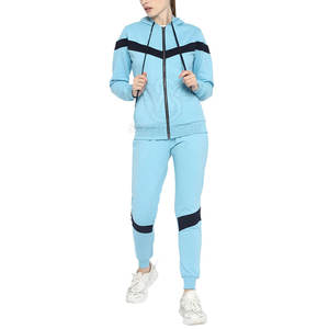 Ensemble de jogging décontracté pour femmes avec capuche, motif uni, tissu léger et écologique pour le fitness et l'usage quotidien - Product Image 1