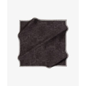 Black Silk Square Designer Satin Scarf with Digital Print - Product Image 1