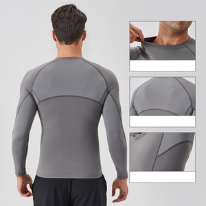 Logo OEM personnalisé T-shirt à manches longues pour homme 100% coton Gym Workout Basketball Haut de sport respirant en maille légère à séchage rapide - Product Image 3