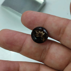 ควอตซ์สีน้ำตาลธรรมชาติ ขนาด 14 มม. ทรงกลมเจียระไนแบบบริลเลียนท์ ผ่านการอบความร้อน คุณภาพดีที่สุด พลอยเม็ดเดี่ยวสำหรับทำเครื่องประดับ - Product Image 1