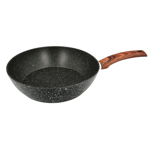 Padella Profonda, Alluminio Forgiato, Antiaderente, Finitura Effetto Pietra, 28 x 7,5 cm. Impugnatura gommata - Product Image 1
