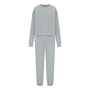 Conjunto de sudaderas y pantalones de chándal para mujer, ropa de hombre de gran tamaño, conjunto de sudaderas y pantalones con cuello redondo para mujer de BD - Product Image 1