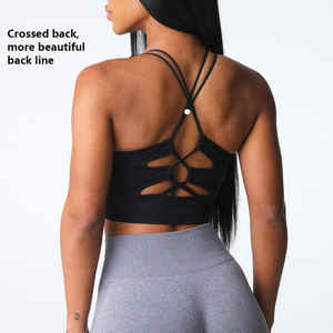 บราออกกำลังกายไร้รอยต่อสำหรับผู้หญิงขนาดใหญ่พิเศษระบายอากาศได้ดีมีโลโก้ให้น้ำหนักเบาสามารถใส่กลับด้านได้ - Product Image 3