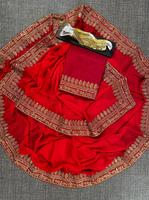 Tenue de mariage Exclusive de qualité supérieure, sarouel en soie de couleur rouge avec dentelle pour femmes, Occasion spéciale, indien à la mode
