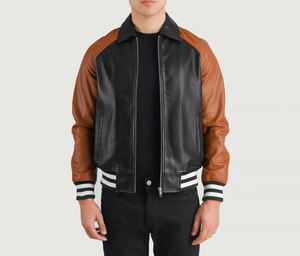 Chaqueta de cuero de diseño personalizado para hombre de alta calidad para invierno - Product Image 1