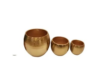 ชุดที่ปลูกต้นไม้พื้นขัดเงาสีทอง3ชิ้นของตกแต่งห้องในร่มที่สวยงามใหม่ - Product Image 1