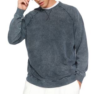 Sweat-shirt vintage délavé à l'acide pour homme, 250 GSM, coton, style streetwear décontracté, col rond, fabrication OEM sur mesure, marque privée - Product Image 3