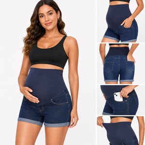 Shorts de maternité serrés d'été avec soutien abdominal pour femmes enceintes - Product Image 2