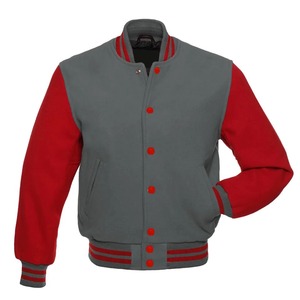 Premium Men's Letterman Baseball <b>Varsity</b> <b>Jacket</b> <b>Black</b> Wool Genuine <b>Red</b> Leather Sleeves College High School Bomber <b>Jacket</b> Canvas - Product Image 3