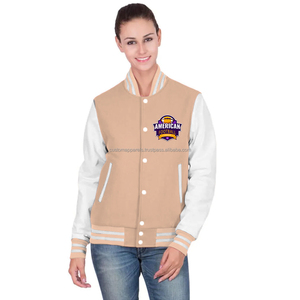 Veste universitaire en molleton doux et coton matelassé respirant avec broderie et finition teinte, vestes universitaires personnalisées confortables pour femmes - Product Image 1