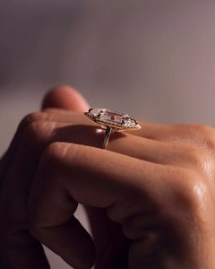 Elegancia Vintage oro rosa hexágono Moissanite Halo anillo corte esmeralda joyería de moda para boda compromiso fiesta aniversario - Product Image 3