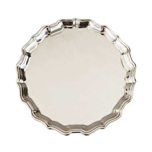 Assiette de service ronde en argent plaqué de qualité supérieure, motif gravé orné, plat décoratif en métal pour la décoration de la maison, vaisselle de mariage - Product Image 6