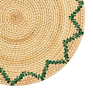 Wholesale Rattan <b>Placemat</b> Blue Zigzag Pattern Handwoven Natural <b>Wicker</b> Table Mat Eco Friendly Dining Decor From Vietnam Factory - Product Image 6