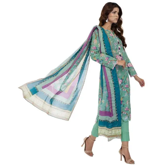 2023 Salina Printed Lawn Collection Summer Shirt Dress New Long Sleeves Pakistani Shalwar Kameez Indian Shirt Dress Women