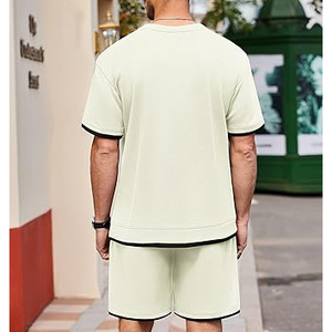 2024 conjunto de traje para hombre de alta calidad personalizado 250gsm 100% algodón pesado hombres camisa y conjunto corto 2 piezas conjunto de ropa deportiva para hombres - Product Image 4