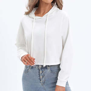 เสื้อครอปฮู้ดดี้คุณภาพสูงสุด ปี 2025 ผลิตโดย OEM ล่าสุด ขายส่งจากผู้ผลิต เสื้อฮู้ดดี้ผู้หญิงแบบสปอร์ต เสื้อครอปฮู้ดดี้เนื้อหนา ขายส่งจำนวนมาก - Product Image 4