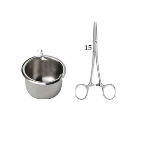 Ensemble de toilette et de suture | Ensemble complet d'instruments chirurgicaux médicaux | Kit de 15 pièces en acier inoxydable avec pinces, ciseaux et plateaux - Product Image 5