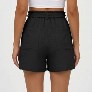 Pantalones cortos de uso diario para mujer, tela ligera y cómoda, cintura elástica, bolsillo lateral, ropa informal - Product Image 2