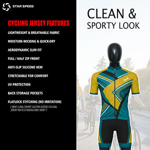 Ensembles de maillots de cyclisme légers et écologiques sur mesure pour hommes, manches courtes respirantes pour la course sur route en été - Product Image 5