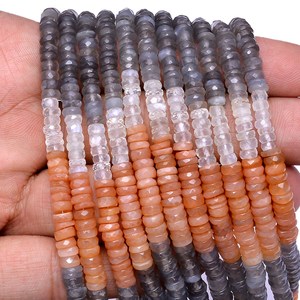 Cuentas Redondas de Piedra Lunar Natural Facetada Heishi de 4mm-5mm, Calidad AAA+, para Joyería - Product Image 3