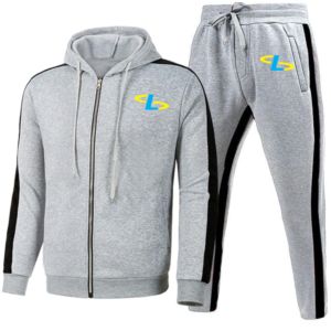 Survêtement personnalisé de haute qualité pour hommes, tenue décontractée, survêtement pour hommes, 2 pièces, jogging de gymnastique à fermeture éclair complète - Product Image 2