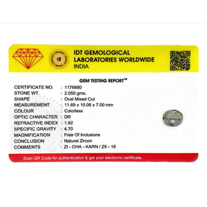 Gema de Circonio Sintético Creada en Laboratorio, Corte Ovalado (10.25 Quilates)-8mm para Decoraciones (Cambio de Color) - Product Image 4