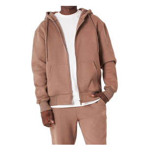 เสื้อกันหนาวมีฮู้ดแบบมีซิปสำหรับผู้ชายเสื้อสเวตเตอร์ผ้าฝ้าย100% ลายพิมพ์ดิจิตอลสีพื้นฤดูใบไม้ร่วงและฤดูหนาว - Product Image 4