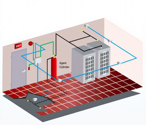 غاز إطفاء الحريق النظيف FM-200 مستخدم على نطاق واسع في أوروبا والولايات المتحدة، عبوة إعادة تعبئة طفايات الحريق FM200 بوزن 50 كجم و 100 كجم - Product Image 1