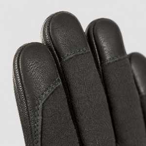 Gants tactiques courts Anika en cuir de chèvre noir avec traitement hydrophobe - Product Image 5
