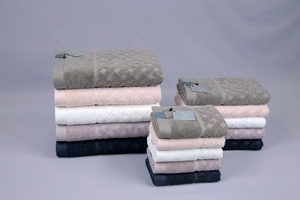 Santini Velour Cotton Disposable 2 Piece <b>Towel</b> <b>Set</b> with Face <b>Bath</b> <b>Towels</b> Quick-Dry Eco-Friendly Smooth Texture High Absorbency - Product Image 2