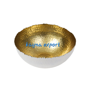 Tazón de Metal Blanco y Dorado para Decoración Navideña, Precio al por Mayor, Tazón de Metal para Servir Chocolate, Frutos Secos y Nueces - Product Image 2