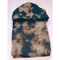 Hoodie Fleece Kasual Unisex Ukuran Besar Lengan Panjang dengan Bordir Tie Dye 100% Katun 300g, Cetak Digital Musim Dingin, Desain Khusus