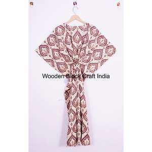 100% Cotton <b>Kaftan</b> Indian Cotton Dress Bohemian Cotton Robe Summer Wear <b>Kaftan</b> Night Wear <b>Womens</b> <b>Kaftan</b> For Gift - Product Image 5