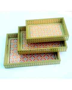 Venta al por mayor de bandejas de madera de tamaño personalizado artesanales accesorios de decoración de cocina con impresión de estilo rústico único - Product Image 5