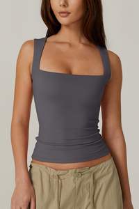 เสื้อครอปเข้ารูปสำหรับผู้หญิง, 2025ฤดูใบไม้ร่วงเสื้อซับในสองชั้นถัก - Product Image 3