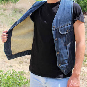 Meilleures ventes Gilet en jean sans manches pour hommes, fabriqué en usine, gilet en jean respirant et confortable pour adultes - Product Image 6