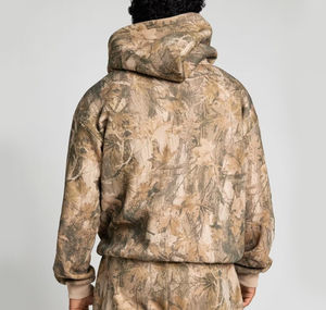 ชุดวอร์มผ้าฝ้าย100% ลายพรางแบบสวมหัวทรงโอเวอร์ไซส์สำหรับผู้ชายเนื้อผ้าหนาระบายอากาศได้ตามต้องการ - Product Image 2