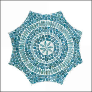 Modern Bohemian Mosaic Teal End <b>Table</b> <b>Coffee</b> <b>Table</b> Luxurious Side <b>Tables</b> With Mother Of Pearl For Living Room Decor - Product Image 4