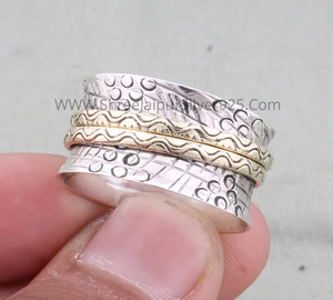 Unisex Customisable 925 Sterling Silver Vintage <b>Boho</b> Handmade Meditation <b>Ring</b> for Weddings and Parties - Product Image 2