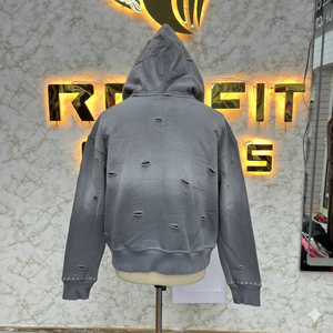 Sweat à capuche zippé de qualité professionnelle, très demandé, imprimé en relief, fabriqué en usine, prix bas, sweat à capuche pour hommes, sweat à capuche pour hommes - Product Image 5