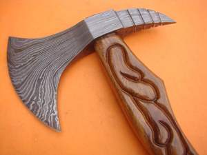 Handmade Damascus Steel <b>Viking</b> <b>Axe</b> Custom Industrial Grade Outdoor Camping Hatchet with Wood Handle Leather Case Hot Selling - Product Image 5