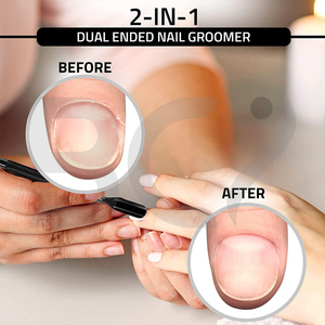 Empujador de cutículas de uñas de Color negro de acero inoxidable de buena venta, ligero y duradero, removedor de cutículas, empujador de uñas - Product Image 4