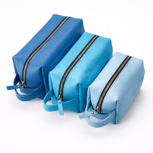 Pochette de voyage personnalisée pour cosmétiques, portable, en cuir pour homme, pour sac, organiseur de maquillage, fermeture éclair, ouverture plate, articles de toilette pour femmes, imperméable - Product Image 1