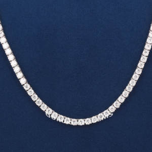 Última Cadena de tenis de oro blanco de 14kt, 6,5 MM, estilo clásico, corte clásico, Diamante cultivado en laboratorio, VVS, claridad, chapado en rodio para bodas - Product Image 4