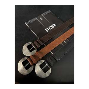 Ceinture pour femme en similicuir à boucle ovale, 3 pièces, pour pantalon, veste, chemise, robe - Noir-brun-brun foncé - Product Image 2