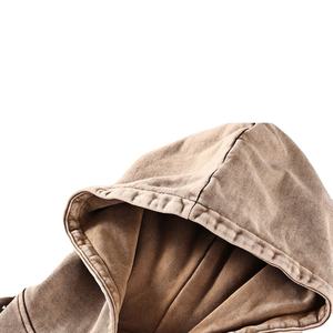 Sweat à capuche oversize à manches longues personnalisé de haute qualité, lavage à l'acide, vintage, délavé, sweat à capuche basique pour homme - Product Image 3