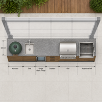 Cuisine barbecue extérieure  et station de grill pour villas Four électrique encastré sur mesure et gril en acier inoxydable
