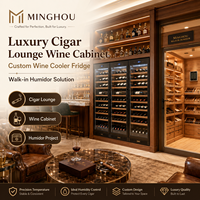 Cave à vin de luxe pour salon de cigares, réfrigérateur à vin sur mesure et solution humidor walk-in